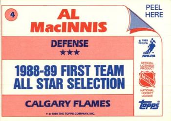 1989-90 Topps - Stickers #4 Al MacInnis Back