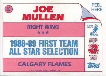 1989-90 Topps - Stickers #5 Joe Mullen Back