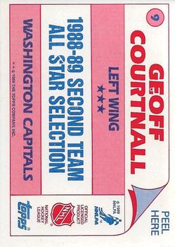 1989-90 Topps - Stickers #9 Geoff Courtnall Back