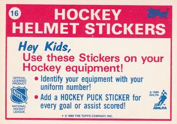 1989-90 Topps - Stickers #16 Pittsburgh Penguins Back