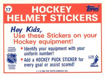 1989-90 Topps - Stickers #17 New York Rangers Back