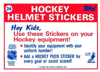 1989-90 Topps - Stickers #24 Vancouver Canucks Back