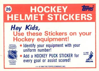 1989-90 Topps - Stickers #26 Philadelphia Flyers Back