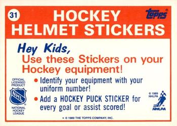 1989-90 Topps - Stickers #31 Boston Bruins Back