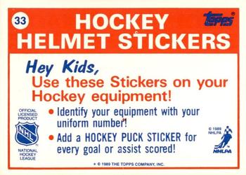 1989-90 Topps - Stickers #33 Edmonton Oilers Back