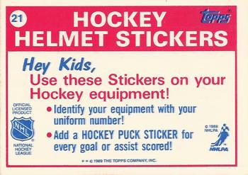1989-90 Topps - Stickers #21 Chicago Blackhawks Back