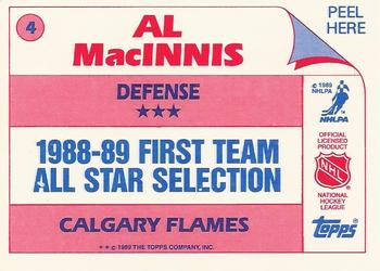 1989-90 Topps - Stickers #4 Al MacInnis Back