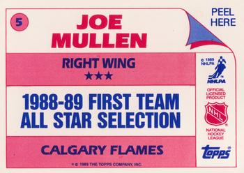 1989-90 Topps - Stickers #5 Joe Mullen Back