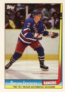 1991-92 Topps - Team Scoring Leaders #4 Brian Leetch Front