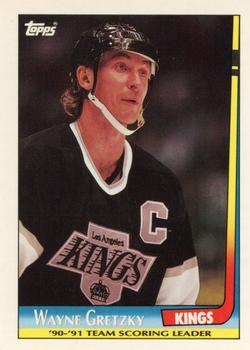 1991-92 Topps - Team Scoring Leaders #10 Wayne Gretzky Front
