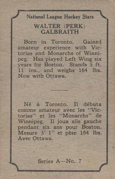 1933-34 O-Pee-Chee (V304A) #7 Walter Galbraith Back