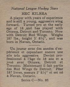 1935-36 O-Pee-Chee (V304C) #86 Hec Kilrea Back