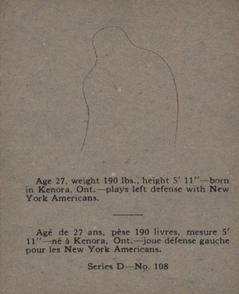 1936-37 O-Pee-Chee (V304D) #108 John Gallagher Back
