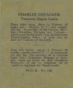 1937-38 O-Pee-Chee (V304E) #138 Charlie Conacher Back