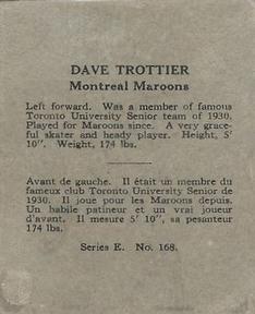 1937-38 O-Pee-Chee (V304E) #168 Dave Trottier Back