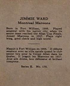 1937-38 O-Pee-Chee (V304E) #170 Jimmy Ward Back