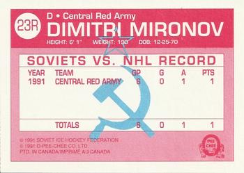 1991-92 O-Pee-Chee - Sharks & Russians Inserts #23R Dimitri Mironov Back