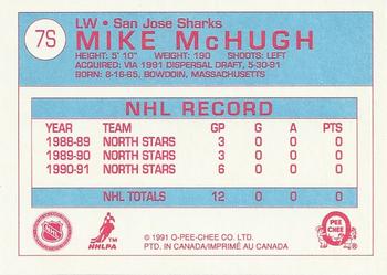 1991-92 O-Pee-Chee - Sharks & Russians Inserts #7S Mike McHugh Back