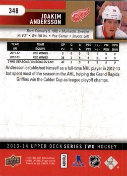 2013-14 Upper Deck - UD Exclusives #348 Joakim Andersson Back