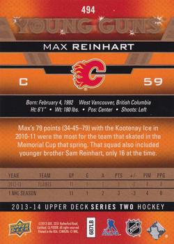 2013-14 Upper Deck - UD Exclusives #494 Max Reinhart Back