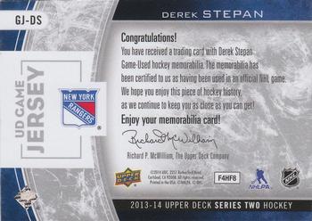 2013-14 Upper Deck - UD Game Jerseys #GJ-DS Derek Stepan  Back