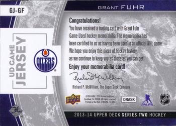 2013-14 Upper Deck - UD Game Jerseys #GJ-GF Grant Fuhr Back