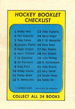 1971-72 O-Pee-Chee - Booklets #1 Bobby Hull Back