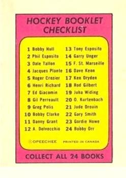 1971-72 O-Pee-Chee - Booklets #3 Dale Tallon Back
