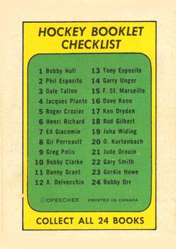 1971-72 O-Pee-Chee - Booklets #16 Dave Keon Back