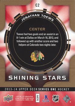 2013-14 Upper Deck - Shining Stars Centers #C2 Jonathan Toews Back