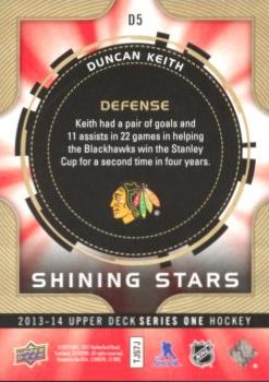 2013-14 Upper Deck - Shining Stars Defensemen #D5 Duncan Keith Back