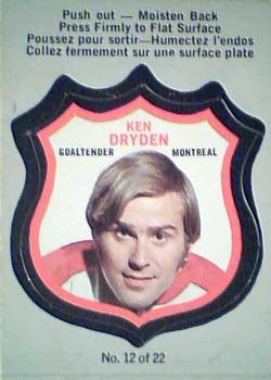 1972-73 O-Pee-Chee - Player Crests #12 Ken Dryden Front
