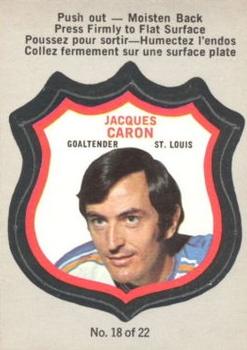 1972-73 O-Pee-Chee - Player Crests #18 Jacques Caron Front