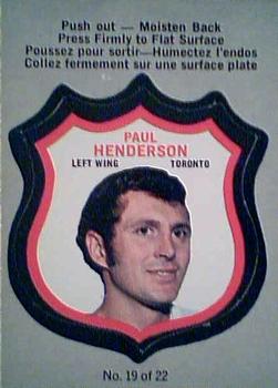 1972-73 O-Pee-Chee - Player Crests #19 Paul Henderson Front