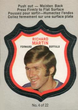 1972-73 O-Pee-Chee - Player Crests #4 Rick Martin Front