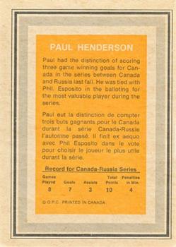 1972-73 O-Pee-Chee - Team Canada #NNO Paul Henderson Back