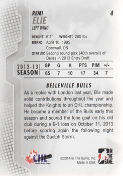 2013-14 In The Game Heroes and Prospects #4 Remi Elie Back