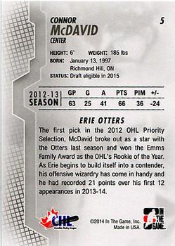 2013-14 In The Game Heroes and Prospects #5 Connor McDavid Back