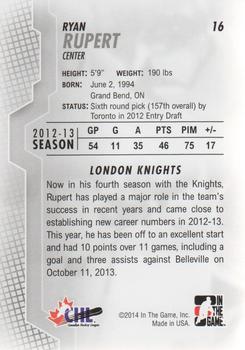 2013-14 In The Game Heroes and Prospects #16 Ryan Rupert Back