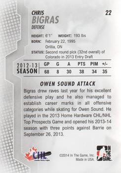 2013-14 In The Game Heroes and Prospects #22 Chris Bigras Back