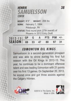 2013-14 In The Game Heroes and Prospects #38 Henrik Samuelsson Back