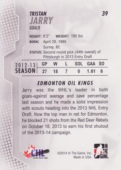 2013-14 In The Game Heroes and Prospects #39 Tristan Jarry Back
