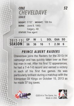 2013-14 In The Game Heroes and Prospects #52 Cole Cheveldave Back