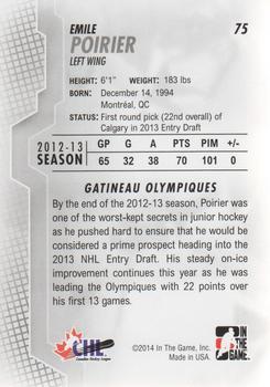 2013-14 In The Game Heroes and Prospects #75 Emile Poirier Back