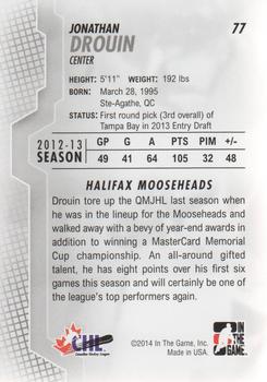 2013-14 In The Game Heroes and Prospects #77 Jonathan Drouin Back
