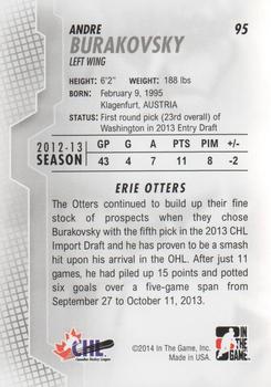2013-14 In The Game Heroes and Prospects #95 Andre Burakovsky Back