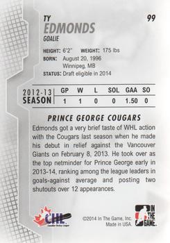 2013-14 In The Game Heroes and Prospects #99 Ty Edmonds Back