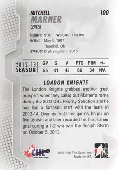 2013-14 In The Game Heroes and Prospects #100 Mitchell Marner Back