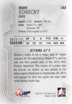 2013-14 In The Game Heroes and Prospects #103 Travis Konecny Back