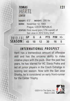 2013-14 In The Game Heroes and Prospects #121 Tomas Hertl Back